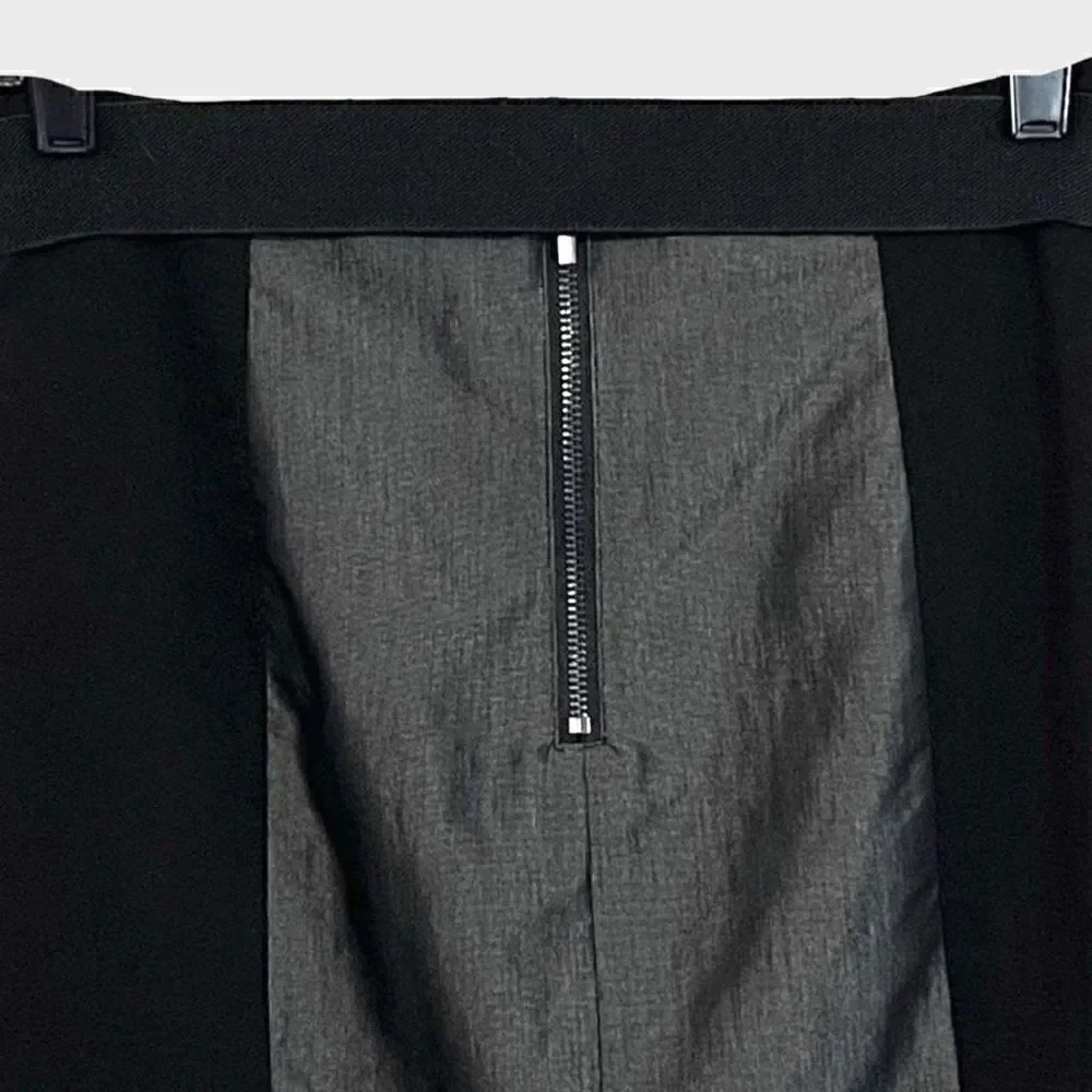 Bebe Black & Silver Stretchy Mini Skirt With Removable Elastic Belt Sz 8